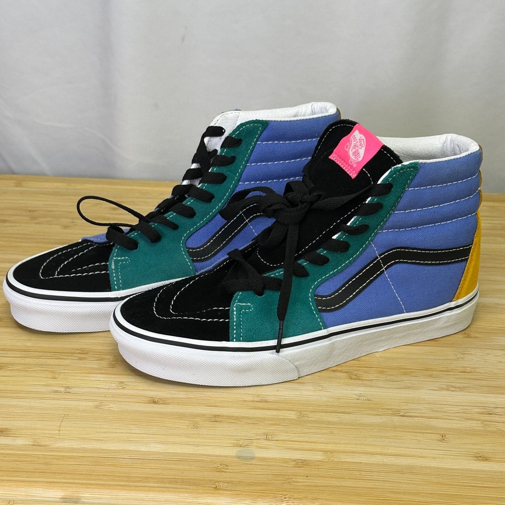 Vans Sk8-Hi Sneakers Multicolor Colorblock Suede Canvas High Top